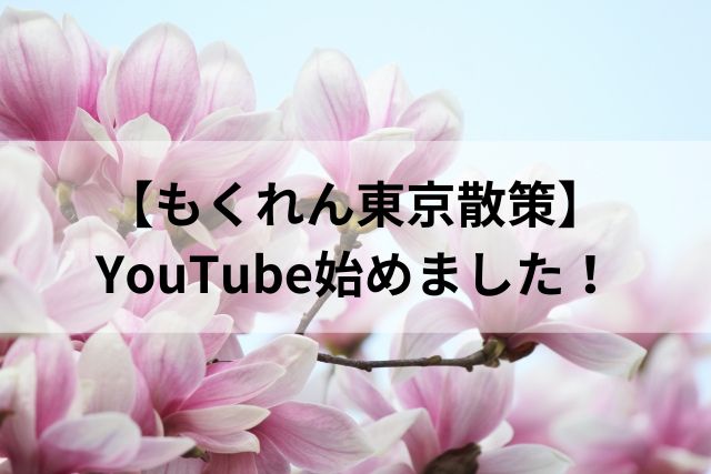 【もくれん東京散策】YouTube始めました！